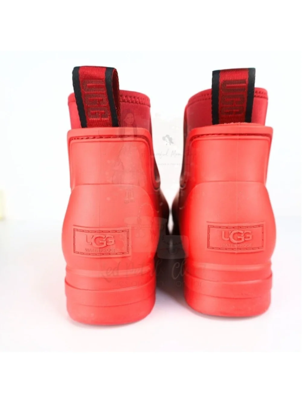 UGG Droplet Women's Rain Boot Shoes - Samba Red, Size 7